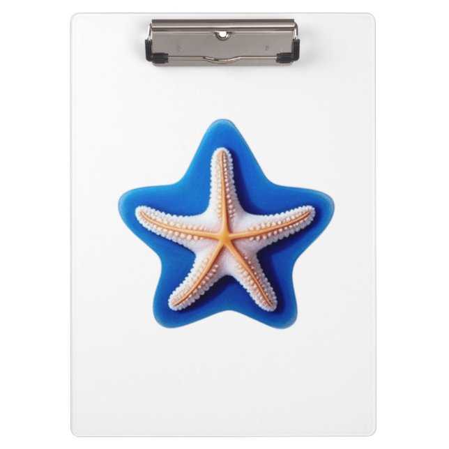 Pranchetas Estrela-do-mar laranja em azul (Frente)