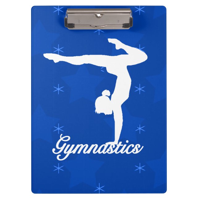 Pranchetas Estrelas azuis da menina da ginástica (Frente)