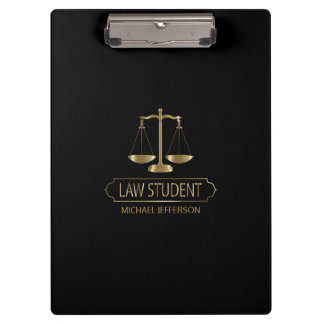 Pranchetas Estudante de Direito - Preto e Dourado