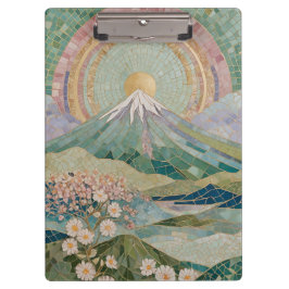 Pranchetas Ethereal Bloom: Pastel Mosaic Volcano in Spring