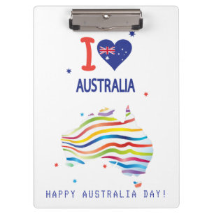 Pranchetas "EU AMO AUSTRÁLIA" Austrália Dia 26 de janeiro