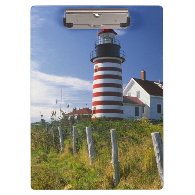 Pranchetas EUA, Maine, Lubec. Farol West Quoddy Head (Frente)