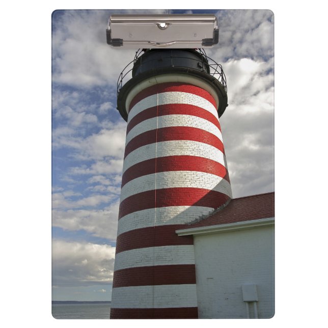 Pranchetas EUA, Maine, Lubec. Farol West Quoddy Head (Frente)