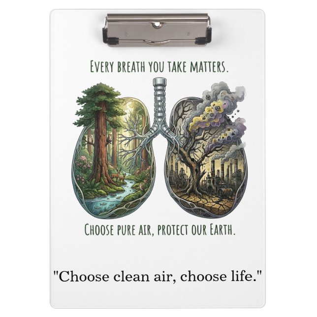 Pranchetas Every Breath Matters Environmental Awareness Art (Frente)