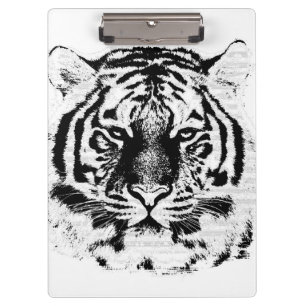 Pranchetas Face Tigre Preta e Branca