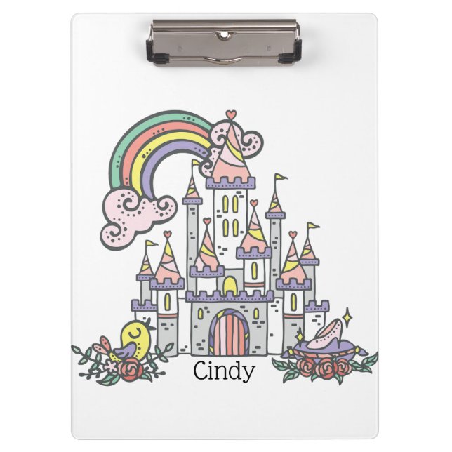 Pranchetas Fairytale Castle Princess Custom Name (Frente)