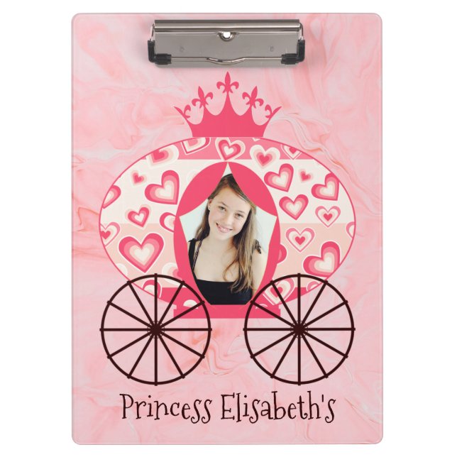 Pranchetas Fairytale Royal Princess Carruagem Girl Birthday (Frente)