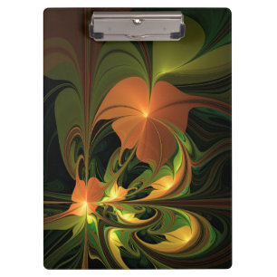 Pranchetas Fantasy Plant Abstrato Green Rust Brown Fractal