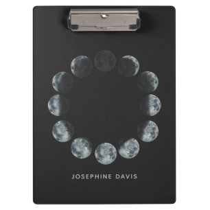 Pranchetas Fases da Lua Preta da Aquarela Personalizadas