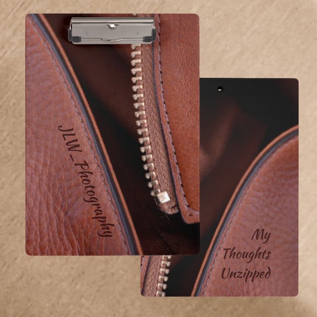 Pranchetas Faux Brown Leather Pensas Sem Zipagem Personalizad (Criador carregado)