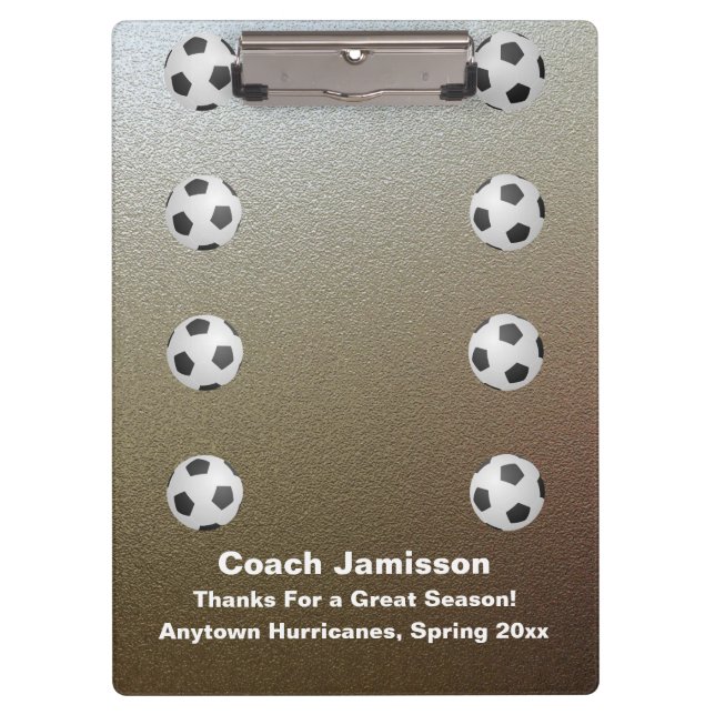 Pranchetas Faux Chrome, Treinador De Futebol, Nome, (Frente)