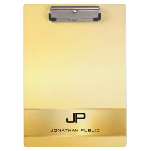 Pranchetas Faux Dourado Monograma Modelo Elegante