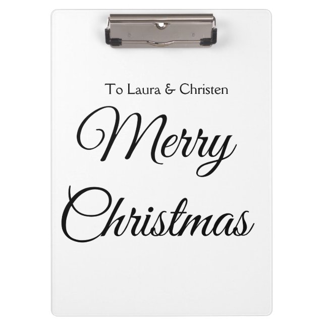 Pranchetas Feliz Natal adicionar nome texto presente personal (Frente)
