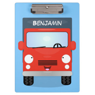 Pranchetas Figura de desenho animado de caminhão vermelho-br