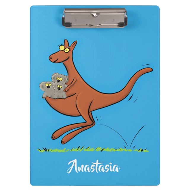 Pranchetas Figura de desenho animado de canguru e koalas (Frente)