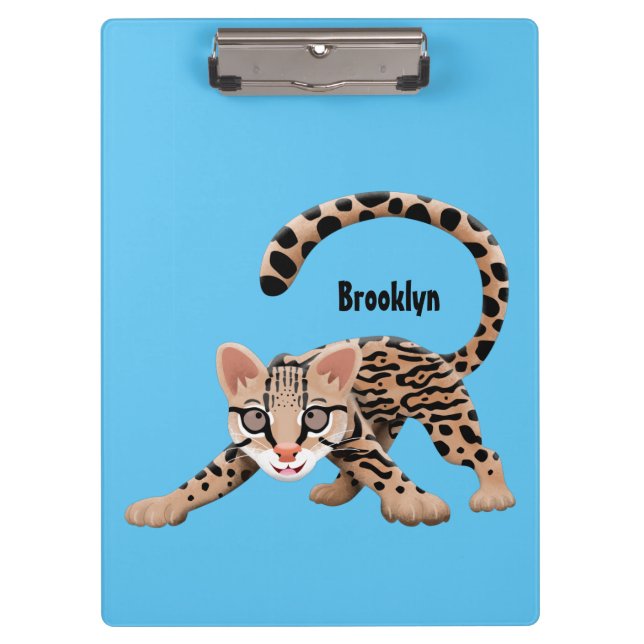 Pranchetas Figura de desenho animado de ocelot bonito (Frente)