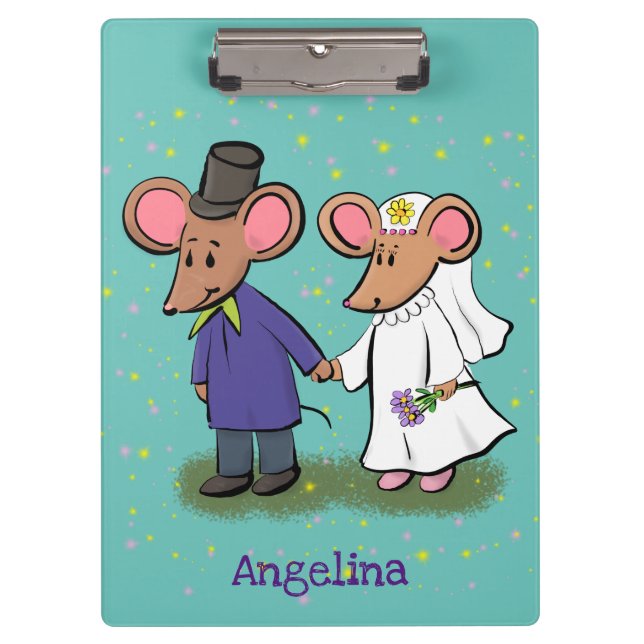 Pranchetas Figura de desenho animado do casal do mouse (Frente)