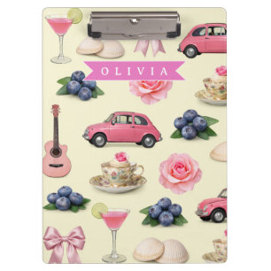 Pranchetas Fita de Cocktail Rosa Coquette Fofa Personalizada