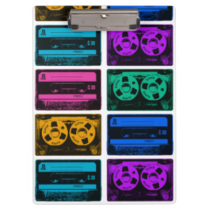Pranchetas Fitas de Cassete Coloridas Retroativas