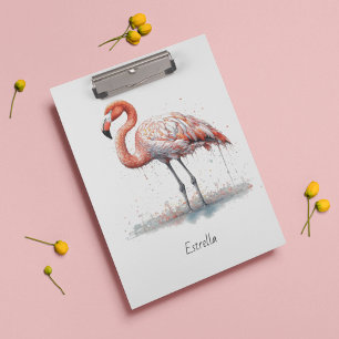 Pranchetas Flamingo Cor-de-Rosa, personalizável