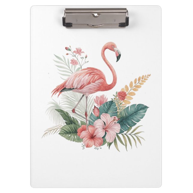 Pranchetas Flamingo With Flowers (Frente)