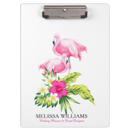 Pranchetas Flamingos e Buquê Tropical Flores