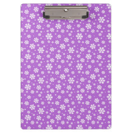 Pranchetas Flocos Brancos de Neve no Padrão Roxo de Inverno
