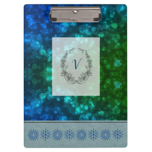 Pranchetas Flocos de neve de inverno do Na moda moderno monog