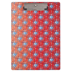 Pranchetas Flocos de neve de Natal abstrato vermelho e azul