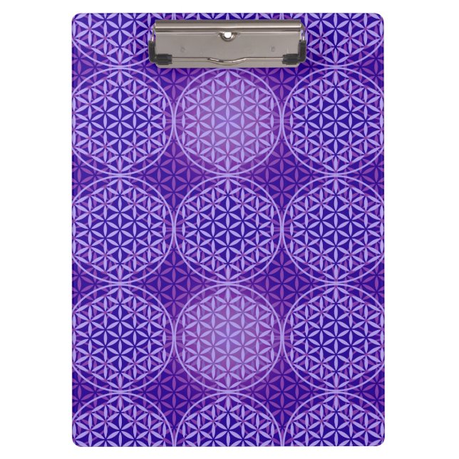 Pranchetas Flor da Vida - padrão do selo - roxo (Frente)