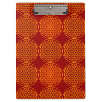 Flor da vida - padrão do selo - vermelho laranja