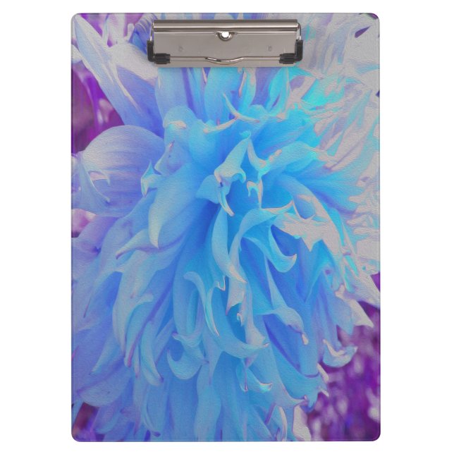 Pranchetas Flor de Dália Decorativa Azul Elegante (Frente)