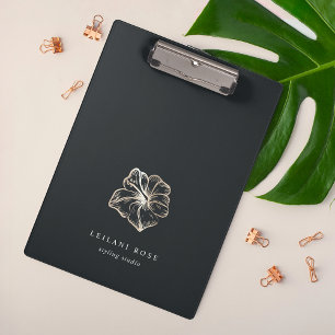 Pranchetas Flor de Hibiscus Dourada Elegante Personalizada