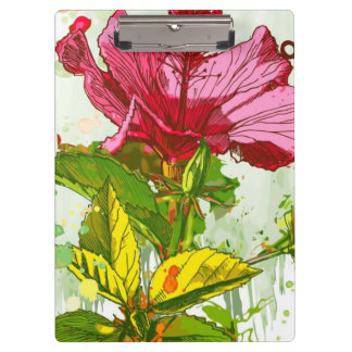 Pranchetas Flor do hibiscus - pintura da aguarela