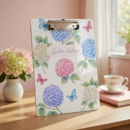 Pranchetas Floral de Hortênsia em Aquarela Personalizada