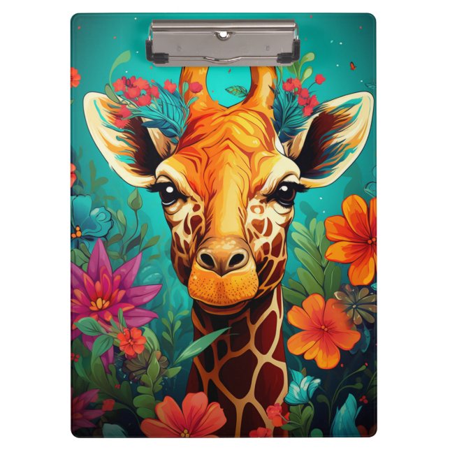 Pranchetas Floral Girafa Portrait- 9319 (Frente)