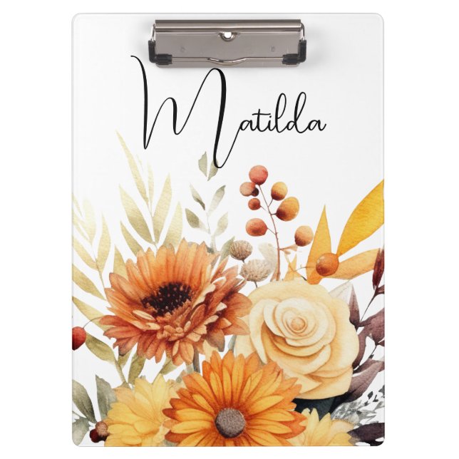 Pranchetas Floral personalizado aquarela  (Frente)