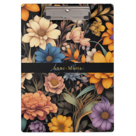 Pranchetas Floral rustic vintage elegante preto