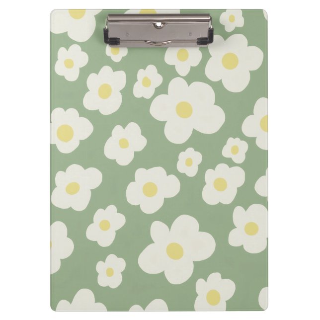 Pranchetas Floral verde e branco  (Frente)