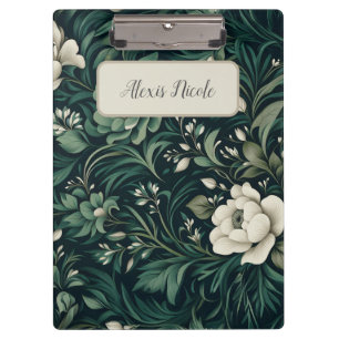 Pranchetas Floral Verde Esmeralda Escuro