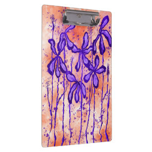 Pranchetas Flores De abstrato Tinta Laranja Roxo