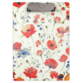 Pranchetas Flores de Cor da Água Azul e Vermelha