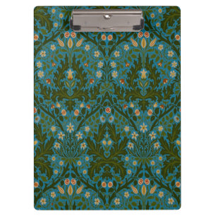 Pranchetas Flores de Outono William Morris Azul Verde Vintage