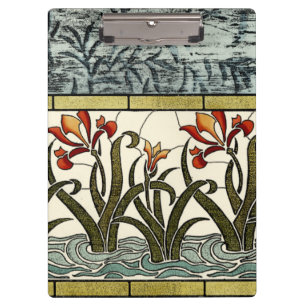 Pranchetas Flores de vidro manchadas com borda de estanho