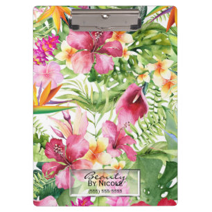 Pranchetas Flores e Folhas Tropicais Arranjo Floral Havaiano 