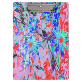 Pranchetas Flores Retro Psicodélicas Aqua Verde e Laranja