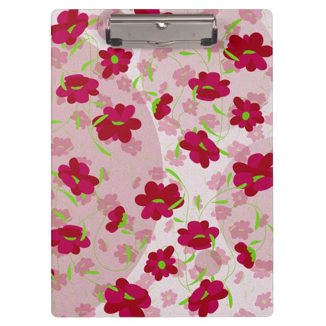 Pranchetas Flores Rosa e Vermelho - Floral (Frente)