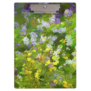 Pranchetas Flores Selvagens Impasto - Arte Flor Original