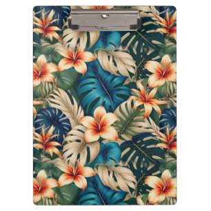 Pranchetas Flores Tropicais com Folhagem Azul e Verde
