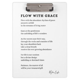 Pranchetas Fluxo com a poesia de Grace Faith, poster de arte